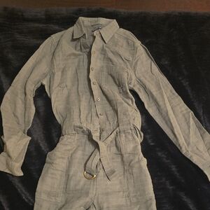 Toad&Co Olive Button-Front Jumpsuit